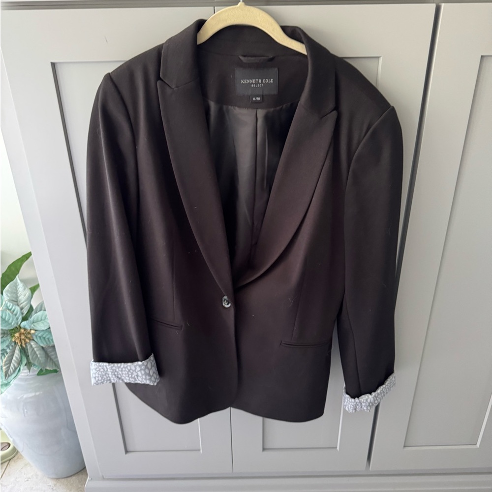 Kenneth Cole Black Blazer Classic Notched Lapel